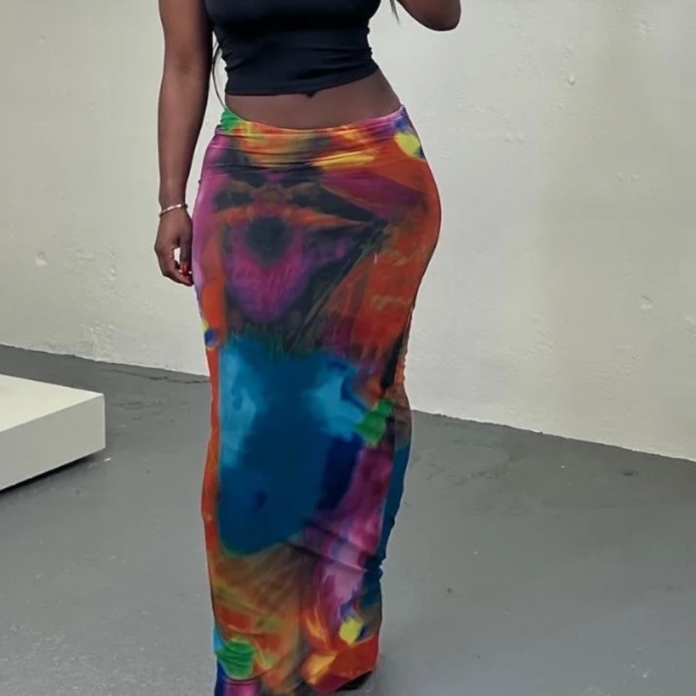 Vibrant Multicolor Maxi Skirt